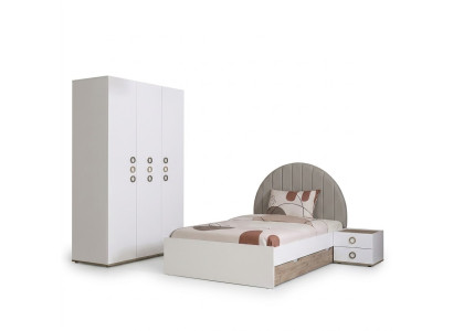 Meubles pour enfants Chambre d'enfants lit de jeunesse ensemble de lits en bois blanc 3 pièces