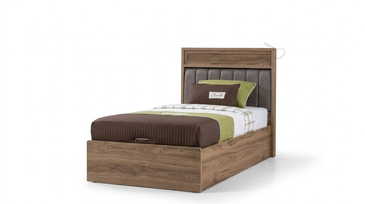 Lit avec cadre de lit châlit cadre de lit lit pour enfants lit de jeunesse en bois marron de luxe