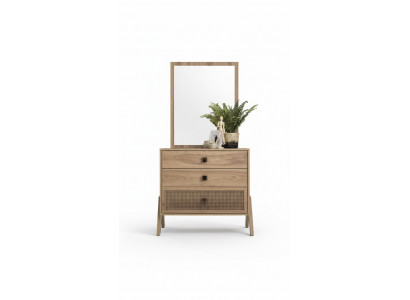 Commode complète avec miroir en bois brun en 2 parties Armoire pour chambre d'enfants