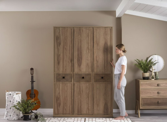 Armoire Armoire Armoire en bois Meubles de chambre Bois Marron nouveau
