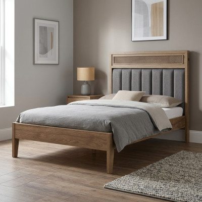 Cadre de lit Mobilier enfant Lit en bois brun Lit pour jeune de 100 cm classique