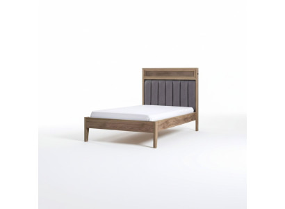 Cadre de lit Mobilier enfant Lit en bois brun Lit pour jeune de 100 cm classique