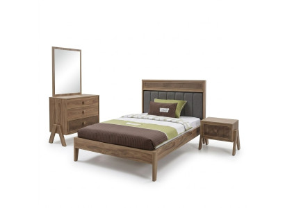 Meubles pour enfants Lit complet Chambre d'enfants Lit Bois Marron Ensemble 4 pièces