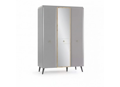 Armoire Armoire Armoire en Bois Meuble de Chambre Bois Gris Luxe