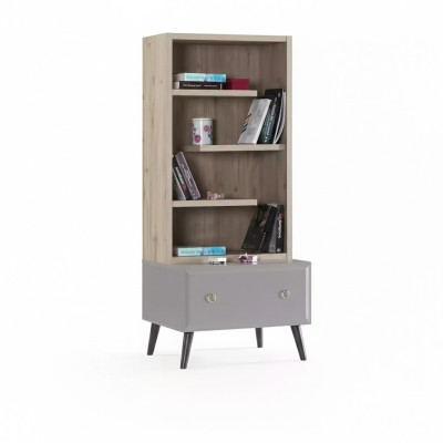Étagère bibliothèque Étagère debout Étagère pour enfants Étagère pour étagère en bois gris