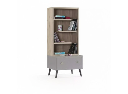 Étagère bibliothèque Étagère debout Étagère pour enfants Étagère pour étagère en bois gris