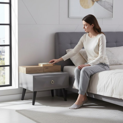 Table de chevet design table de nuit console de nuit table de chevet pour enfants Chambre d'enfants Bois Gris