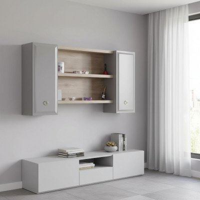 Armoire murale Armoire murale Chambre d'enfants Étagère en bois Gris Design
