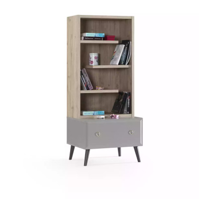 Chambre d'enfants Groupe lit de jeunesse meubles pour enfants lit bois gris ensemble 5 pièces