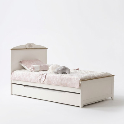 Lit en bois Lit fonctionnel Lit gigogne Lit enfant Lit 120 Bois Blanc nouveau