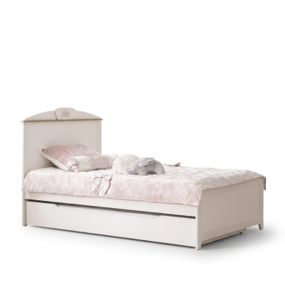 Lit d'enfants Lit en bois Lit fonctionnel Lit extensible 100 % bois Blanc neuf