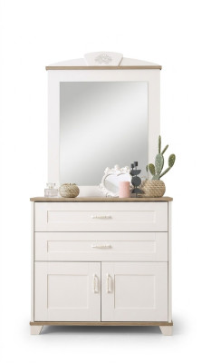 Suite Commode avec ensemble miroir Armoire en bois Blanc Design de commodes