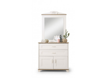 Suite Commode avec ensemble miroir Armoire en bois Blanc Design de commodes