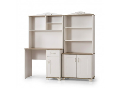 Bureau d'ordinateur Bureau Enfant en bois Bibliothèque Blanche