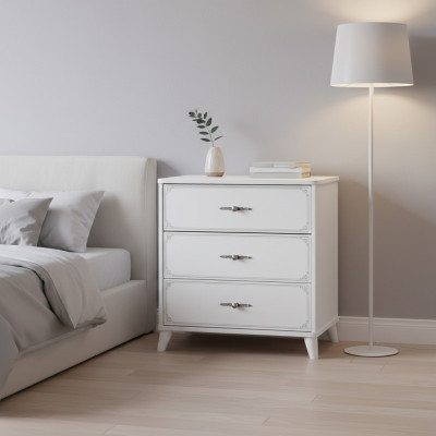 Bahut Commode Armoire En bois Commodes Chambre à coucher Design Blanc Luxe