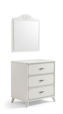 Groupe de commodes avec armoire à miroir Commodes en bois Buffet blanc de luxe