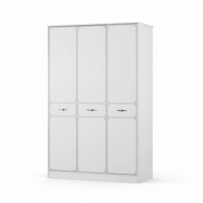 Armoire en bois Armoire Armoire de luxe Meubles en bois Blanc 3 portes Design