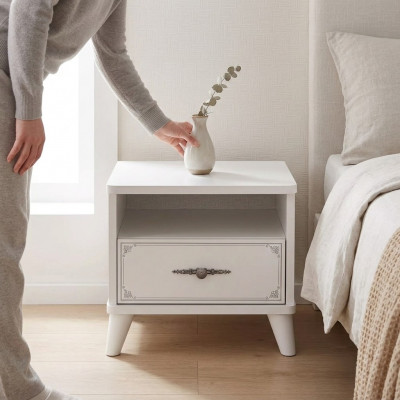 Table de chevet console de nuit Chambre Bois Blanc table de nuit pour enfants de luxe