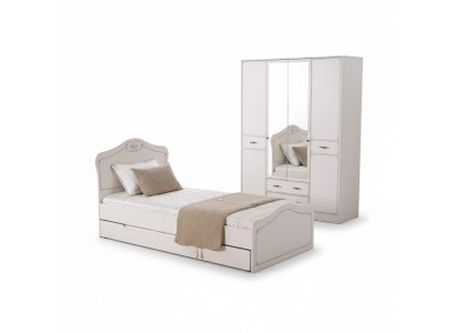 Lit Lit extensible Lit fonctionnel Lit d'enfants Cadre de lit Blanc Bois Lits