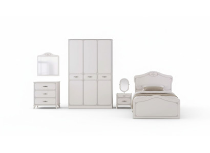 Lit Suite Lit d'enfant Lit fonctionnel À extension Ensemble 5 pièces Bois Blanc
