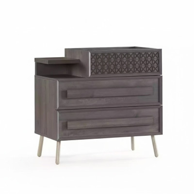 Commode Armoire Bois Commodes Chambre Buffet Design Gris Luxe