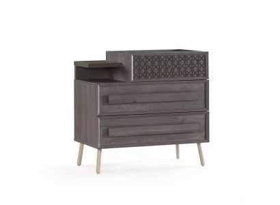Commode Armoire Bois Commodes Chambre Buffet Design Gris Luxe