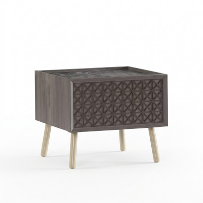 Table de chevet de la chambre à coucher Console de nuit en bois gris Table de nuit pour enfants de luxe