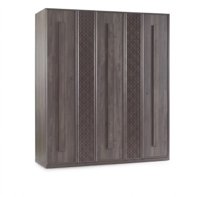 Garde-robe de luxe Armoire Armoire en bois Meuble Bois Gris 5 portes Design