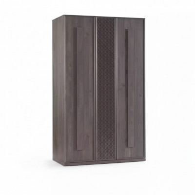 Armoire en bois Armoire de luxe Meuble d'armoire en bois Gris à 3 portes