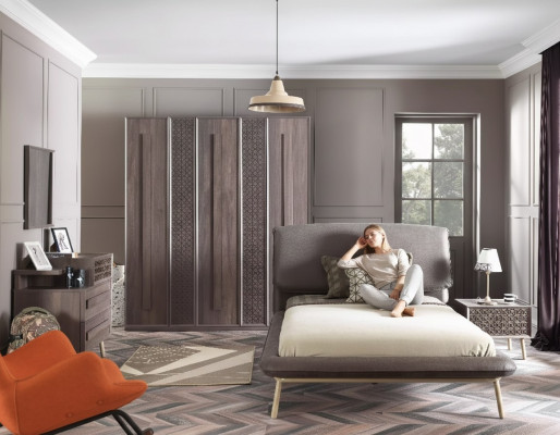 Chambre d'enfants Suite lit de jeunesse meubles pour enfants lit bois gris ensemble 5 pièces