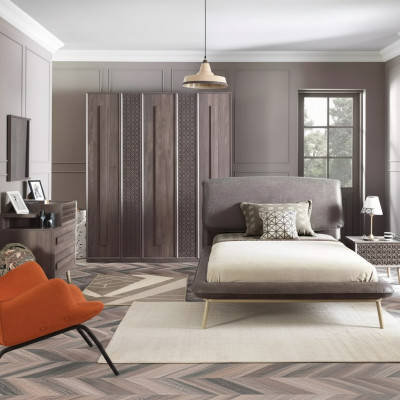 Chambre d'enfants Suite lit de jeunesse meubles pour enfants lit bois gris ensemble 5 pièces