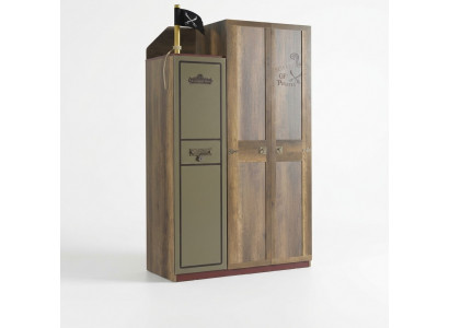 Armoire en bois de pirate de luxe Armoire pour enfants en bois Marron 3 portes