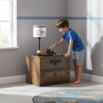 Console de nuit Chambre d'enfants Table de chevet Bois Marron Table de chevet pour enfants de luxe