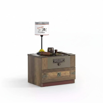 Console de nuit Chambre d'enfants Table de chevet Bois Marron Table de chevet pour enfants de luxe