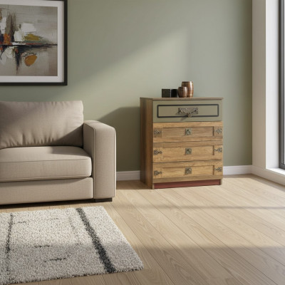 Commode Armoire Bois Commodes Chambre Armoire en bois Marron Design