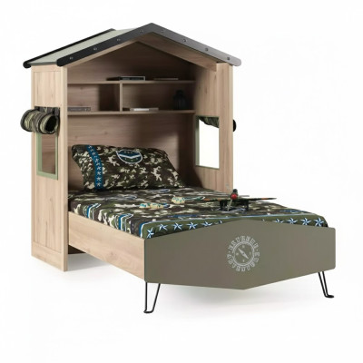 Cadre de lit design Lit en bois Vert Garçons Mobilier pour enfants Lit d'enfants Moderne