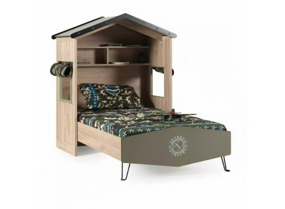 Cadre de lit design Lit en bois Vert Garçons Mobilier pour enfants Lit d'enfants Moderne