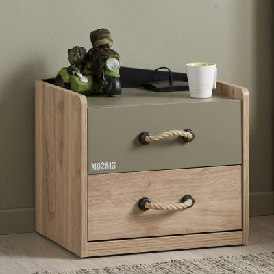 Table de chevet Console de nuit Chambre Bois Barun Table de chevet pour enfants Vert