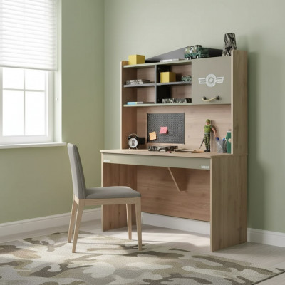Suite Bureau Ensemble Table en bois Étagère pour livre Vert Chambre d'enfants