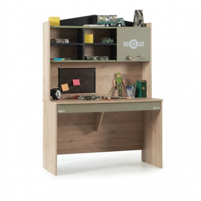 Suite Bureau Ensemble Table en bois Étagère pour livre Vert Chambre d'enfants
