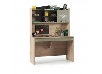 Suite Bureau Ensemble Table en bois Étagère pour livre Vert Chambre d'enfants
