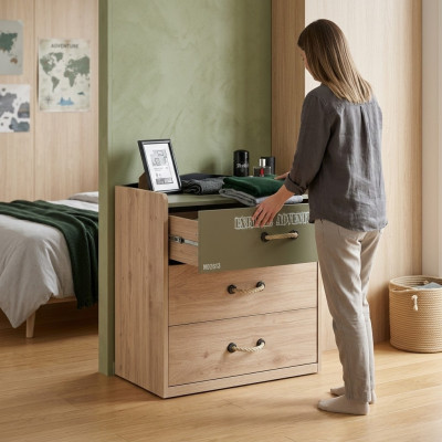 Commode Armoire Bois Commodes Meubles pour enfants Buffet Design Vert Luxe
