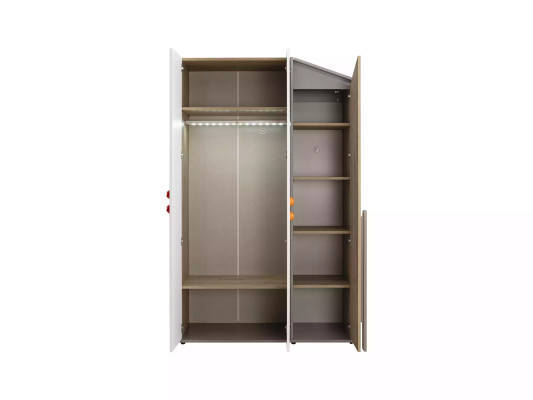 Armoire moderne en bois Armoire Garde-robe Meuble en bois Design à 3 portes Blanc
