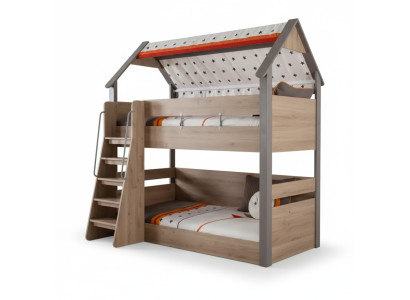 Lits superposés pour enfants Cadre de lit Chambre d'enfants Bois Brun Design