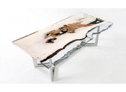 Table à manger Table de cuisine en résine époxy Table de salle à manger Table 220 cm Bois Blanc