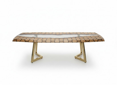 Table de salle à manger XXL Table à manger Table de cuisine en résine époxy Table en bois grande marron