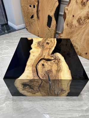 Table basse en résine époxy Table basse en bois massif Table bois Table d'appoint Table en résine époxy