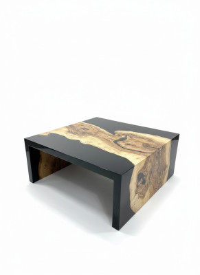 Table basse en résine époxy Table basse en bois massif Table bois Table d'appoint Table en résine époxy