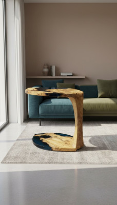 Table d'appoint Table basse Table basse en résine époxy Marron Salon Design