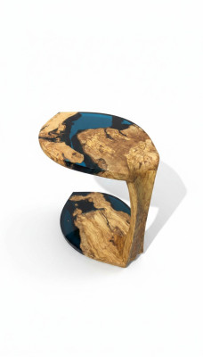Table d'appoint Table basse Table basse en résine époxy Marron Salon Design